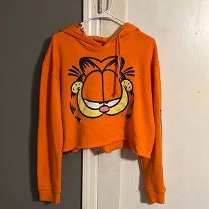 Garfield crop top hooded shirt